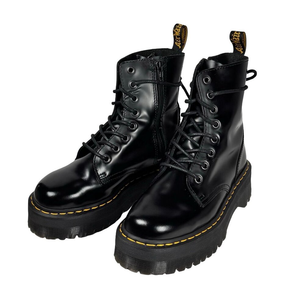 Dr. Martens Jadon Lace-Up Boots Sz 7 Black Leather Platform Airwair Goth Grunge - Picture 16 of 16